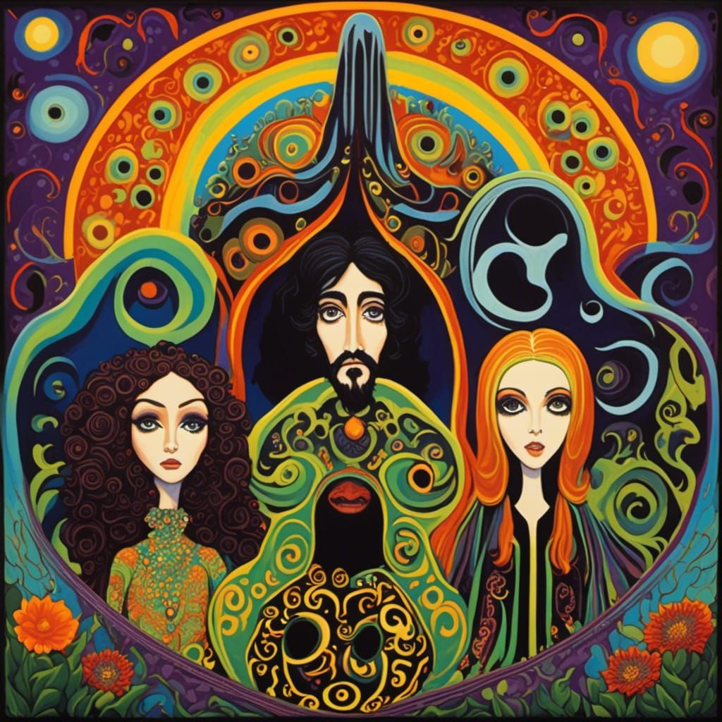 <lora:Funky 70s:1.0> Fleetwood Mac style Album cover, simple...