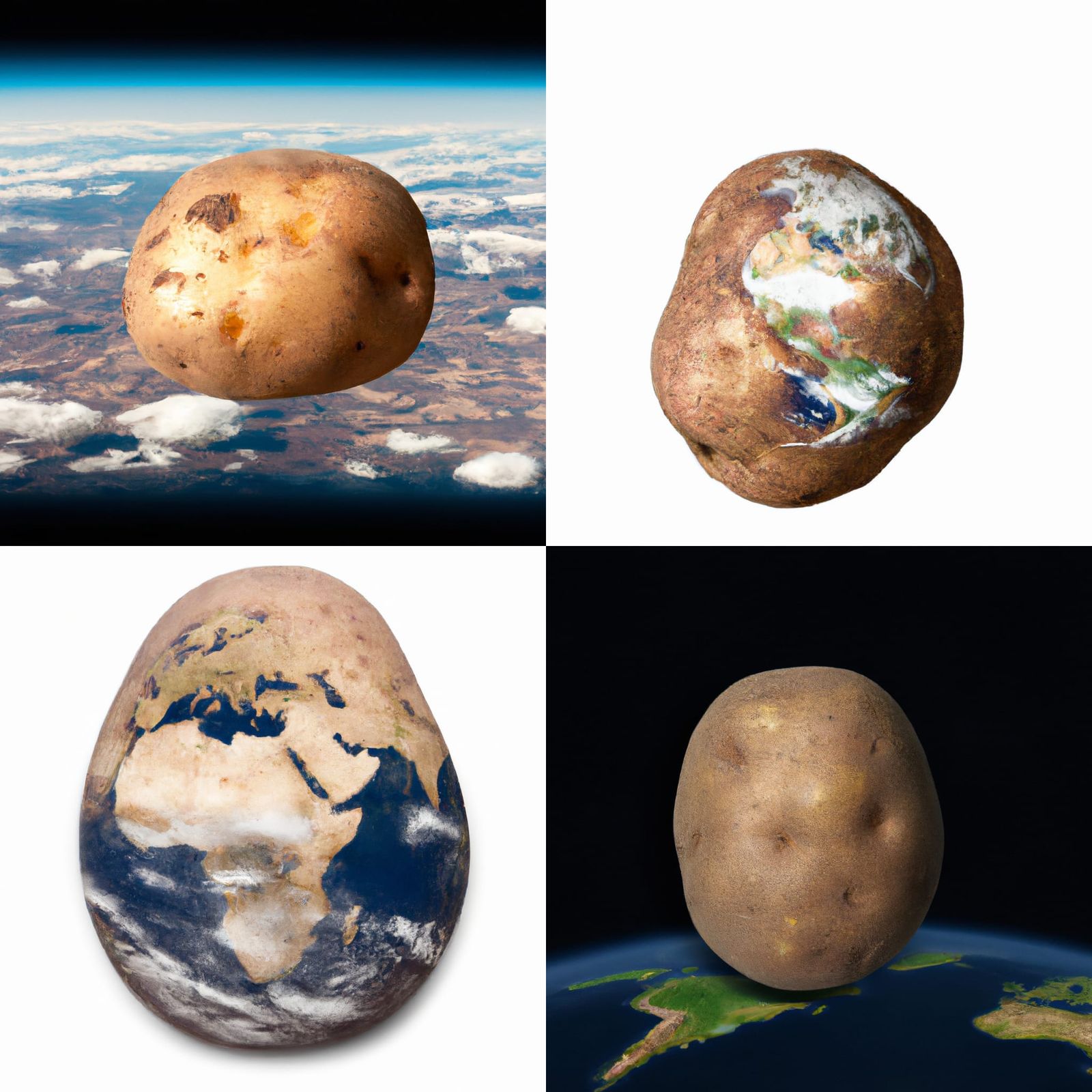 Planet Earth photography from space in a shape of potato - AI Generated ...