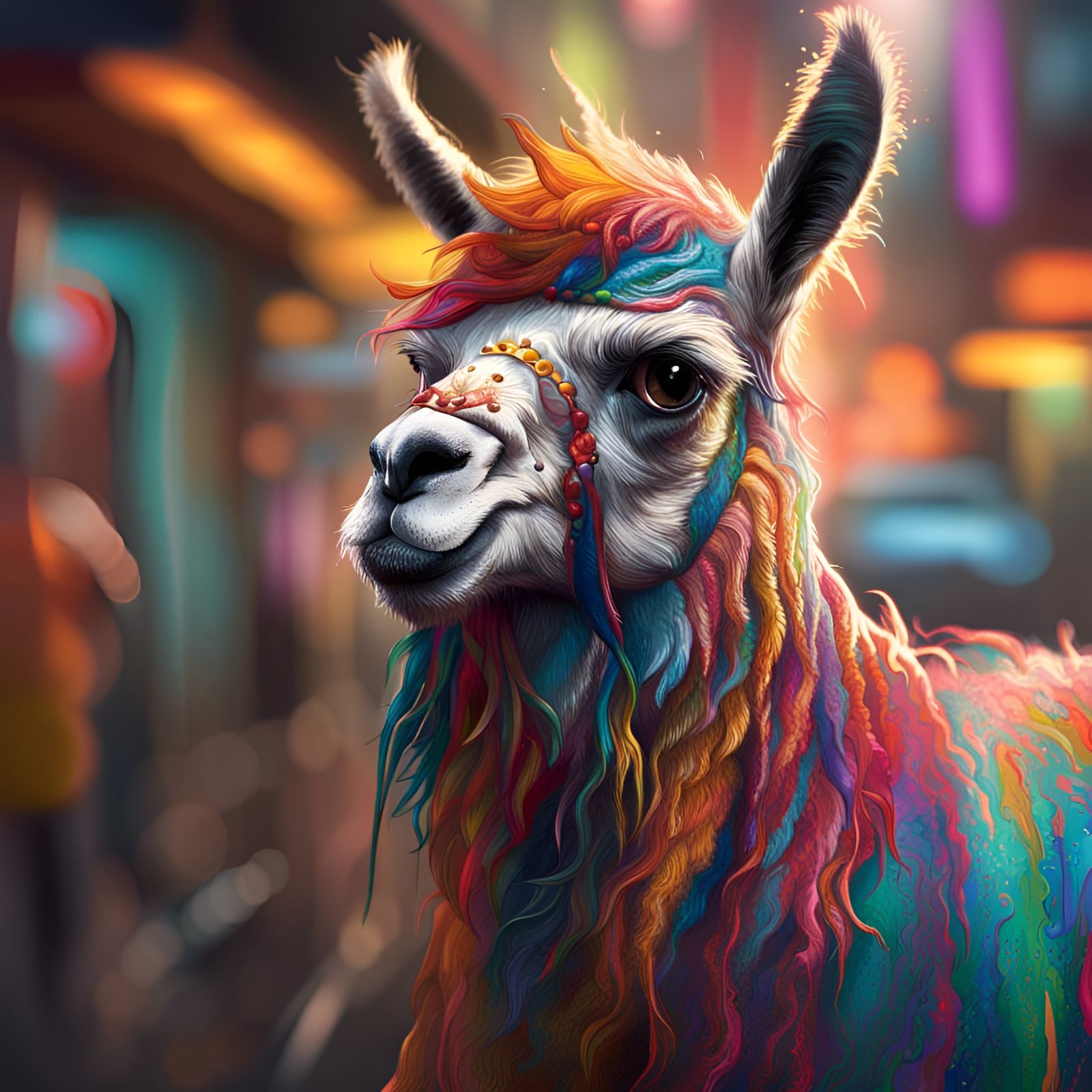 Colorful Llama  by @TheLuigiplayer