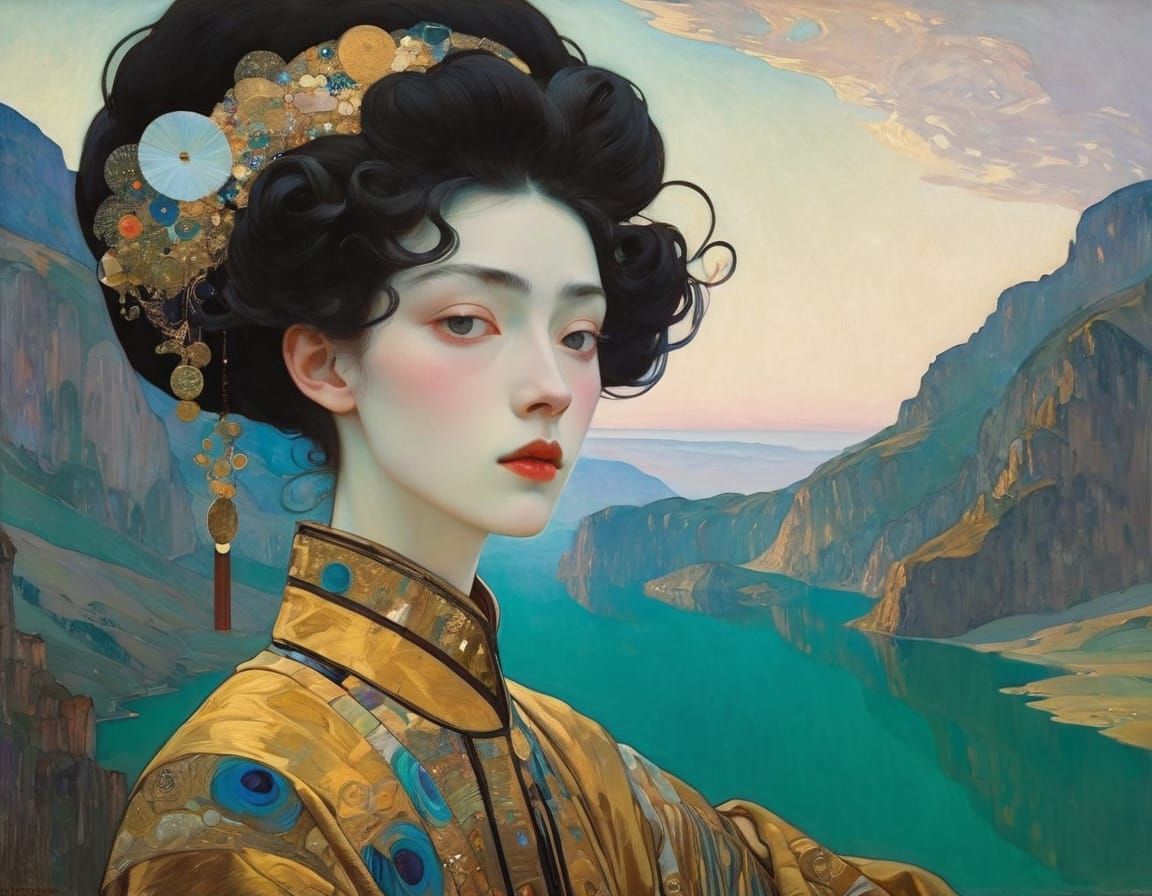 Surrealist Artwork in the Style of Klimt