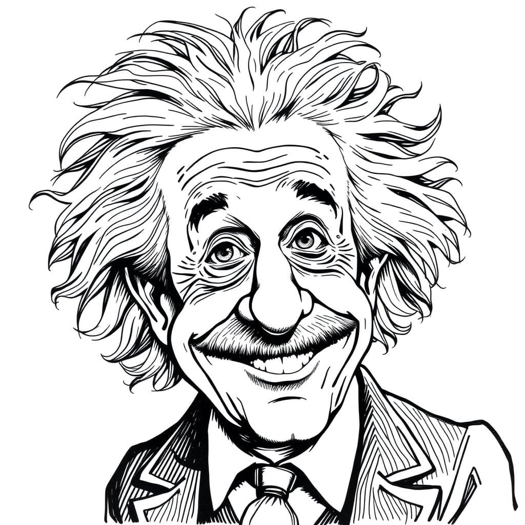 Caricature of Einstein  by @darkernights