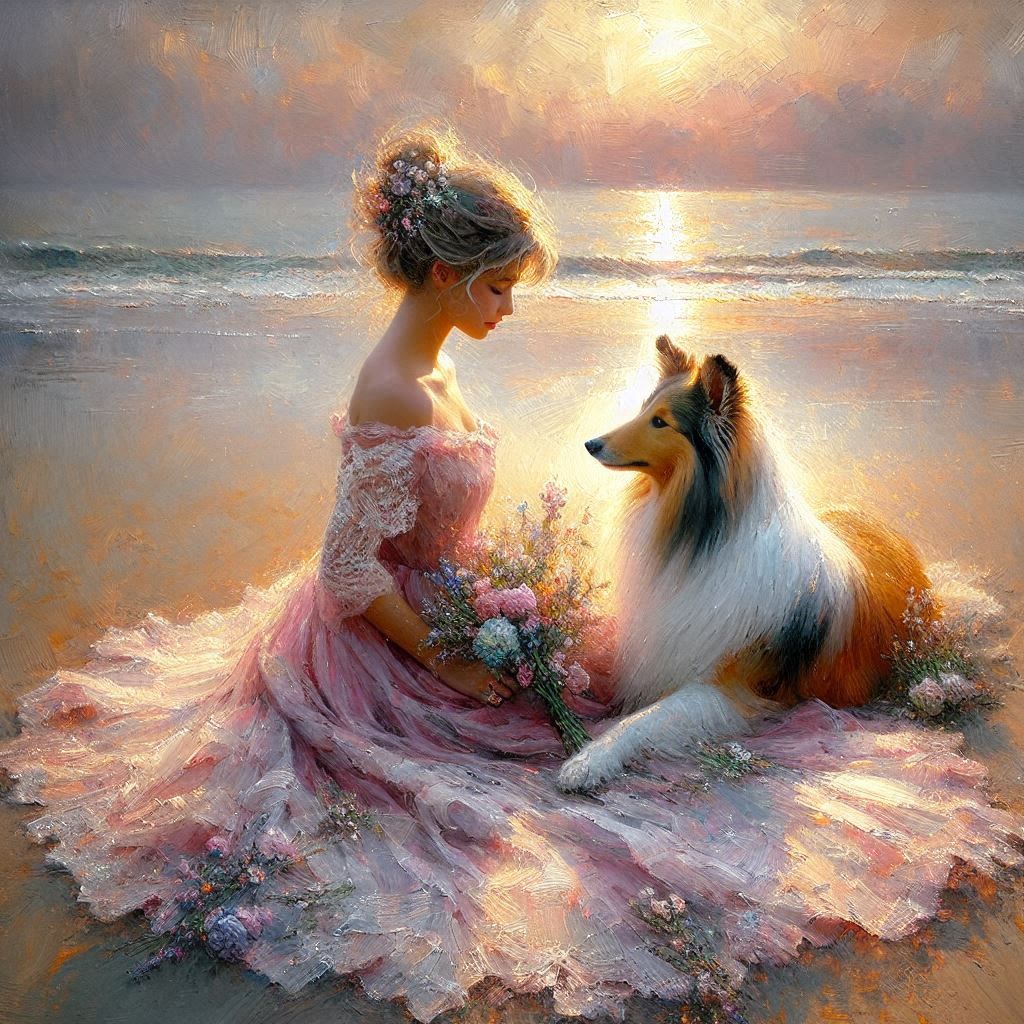 Coral and her Sheltie Sierra on the sand dunes (2)