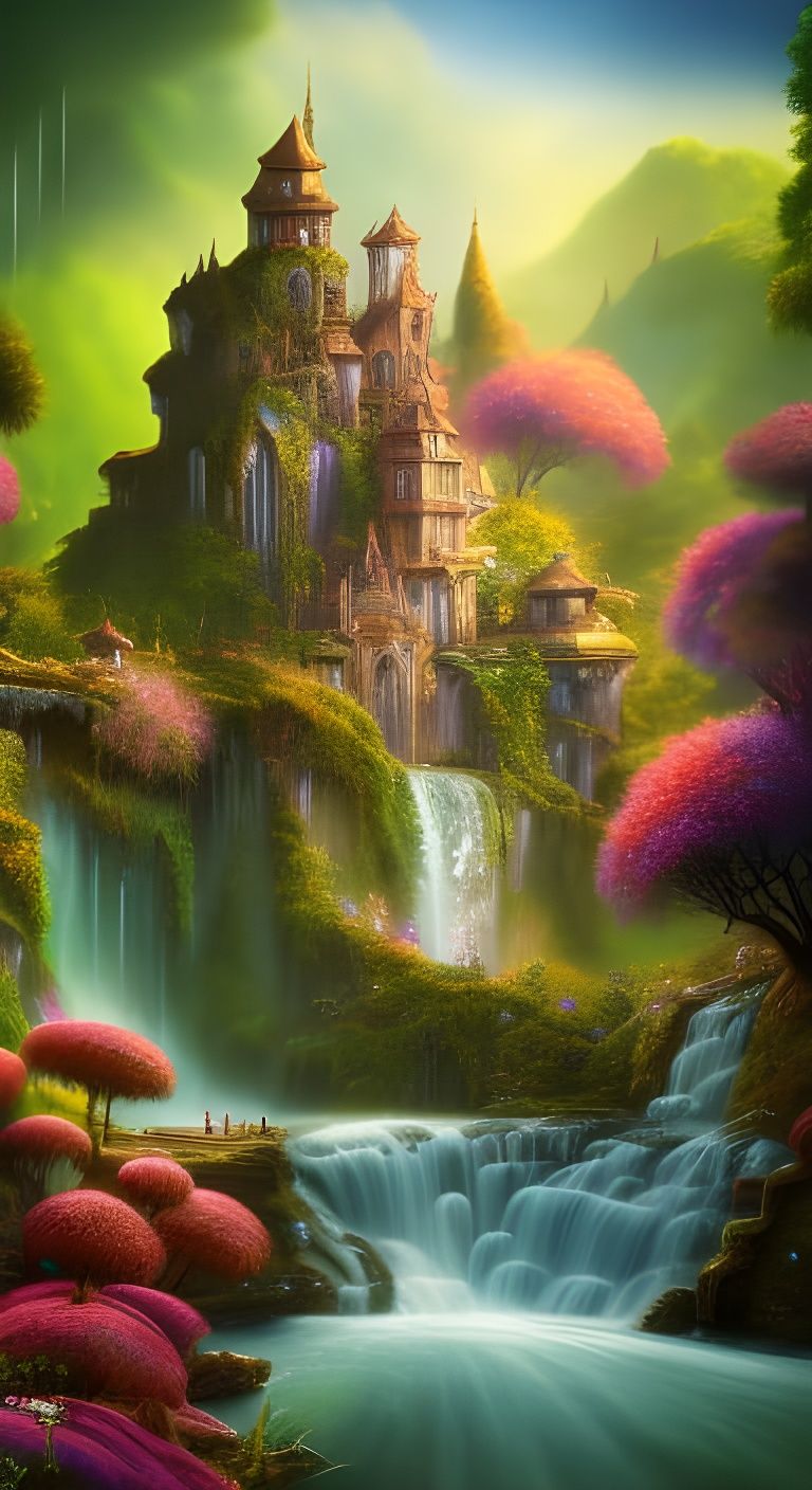 Castle In Green Countryside - Ai Generated Artwork - Nightcafe Creator