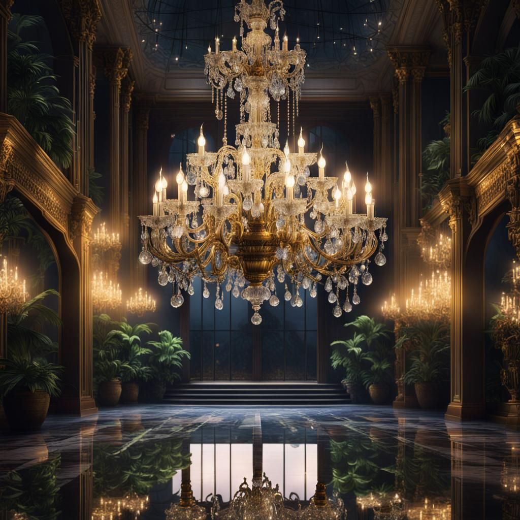 Chandelier reflections