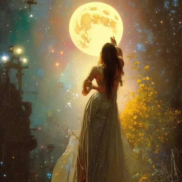 Fly Me To The Moon  by @Descalza_Nomada