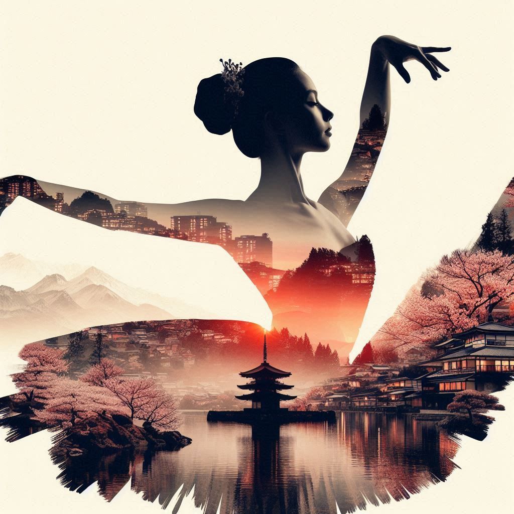 double exposure beautiful fantasy portrait landscape..