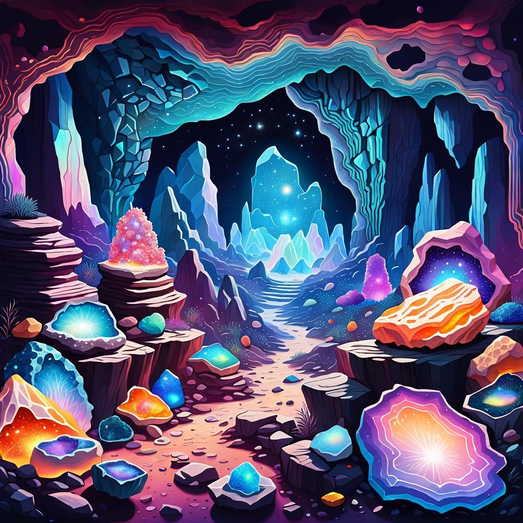 A cave filled with beautiful geodes - AI Generated Artwork - NightCafe ...