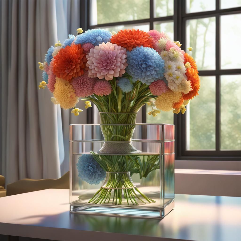 Vase de fleurs.