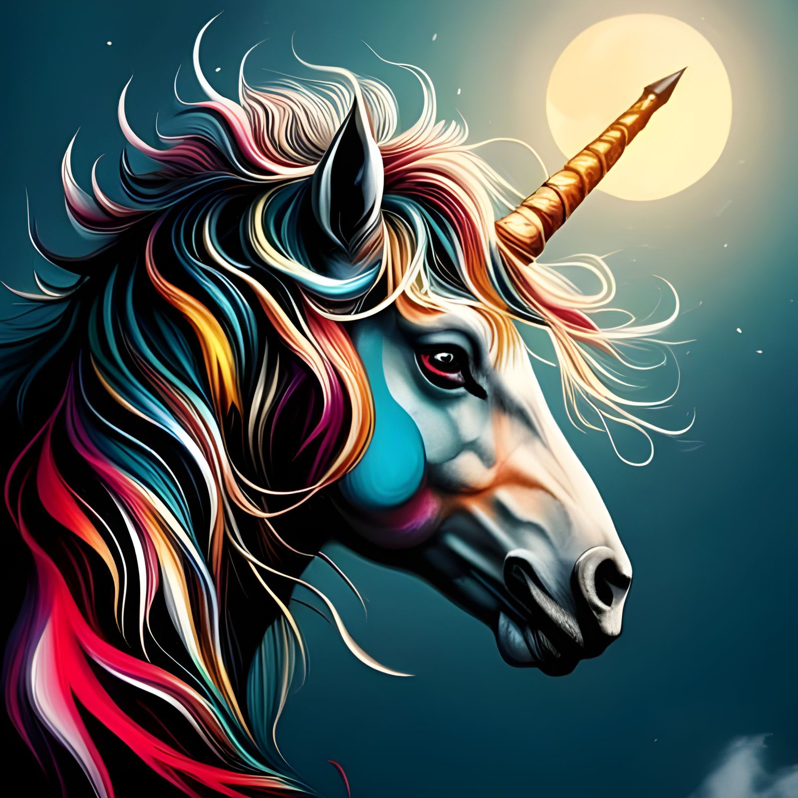 Unicorn: Under the Moon  by @ Art of my Heart
