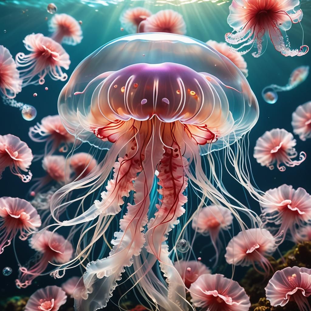 Beautiful jellyfish  by @Ai-zombie