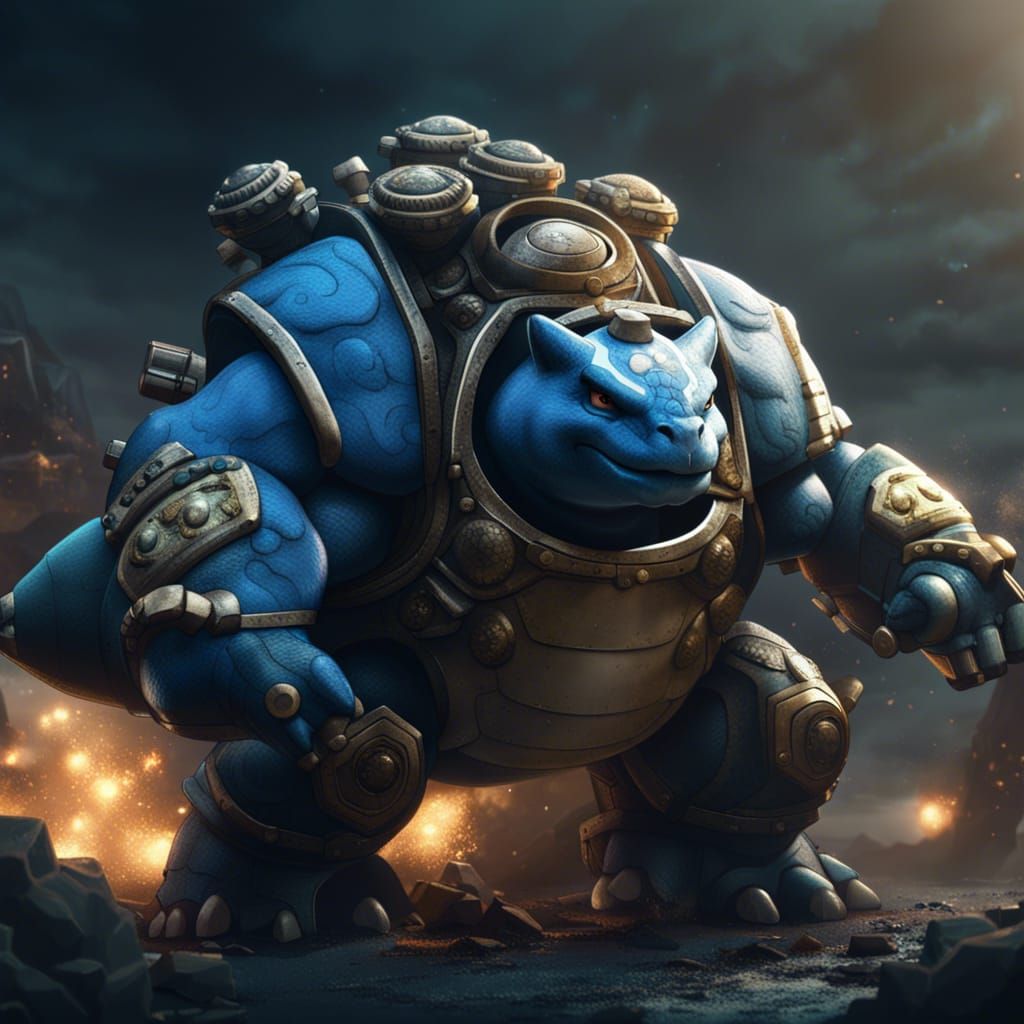 blastoise with cannons on its back - AI Generated Artwork - NightCafe ...