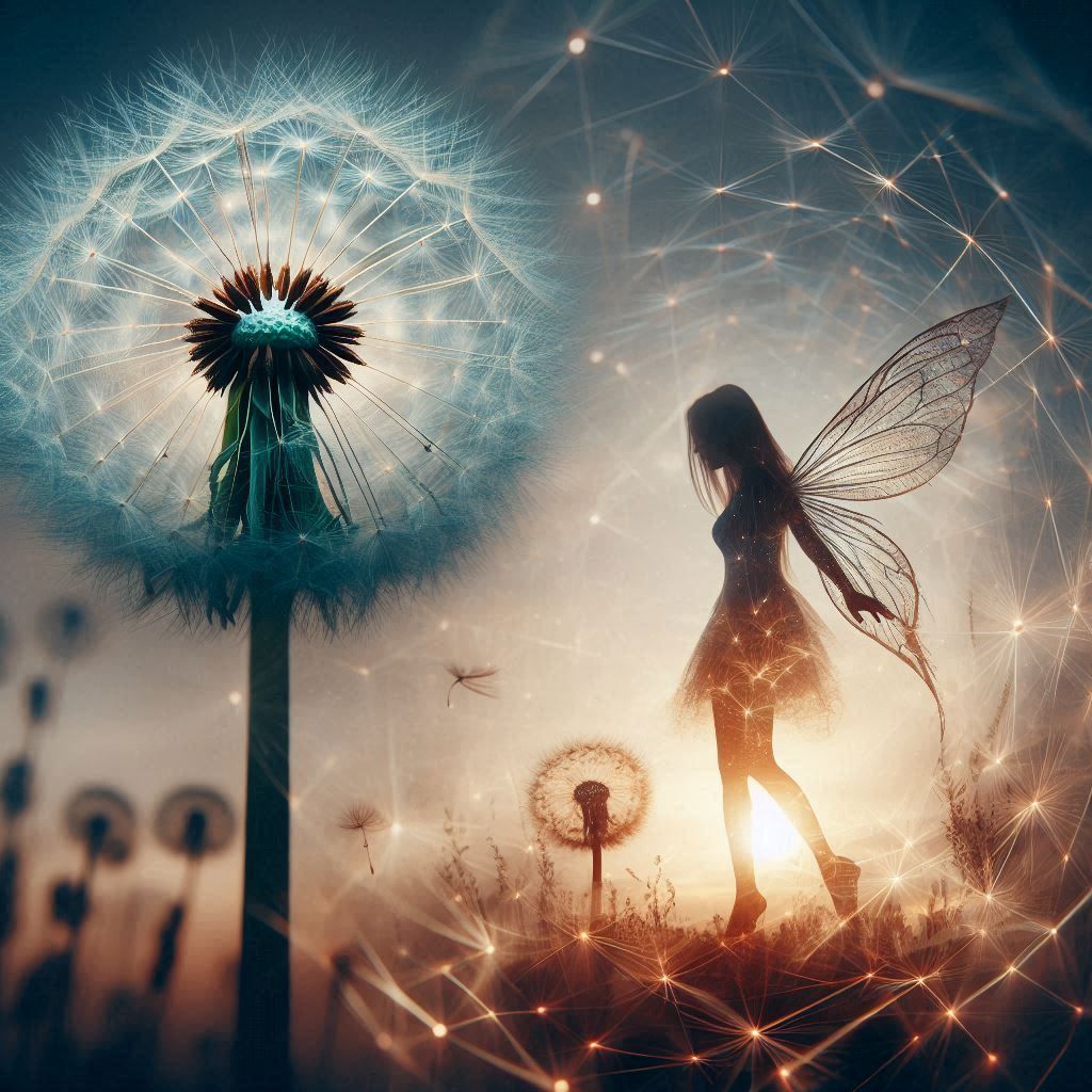 double exposure beautiful fantasy DALL-E 3 portrait landscap...