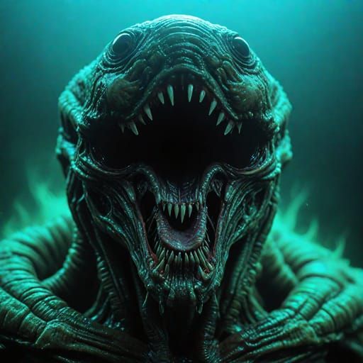 Terrifying closeup horror creations of a facehugger alien st...