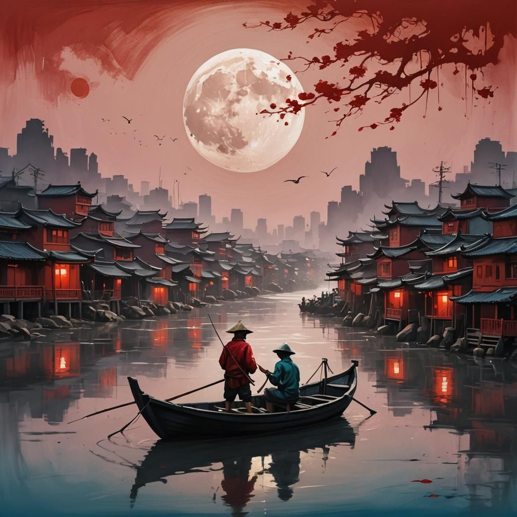 Red Moon Rise  by @Aquaman420