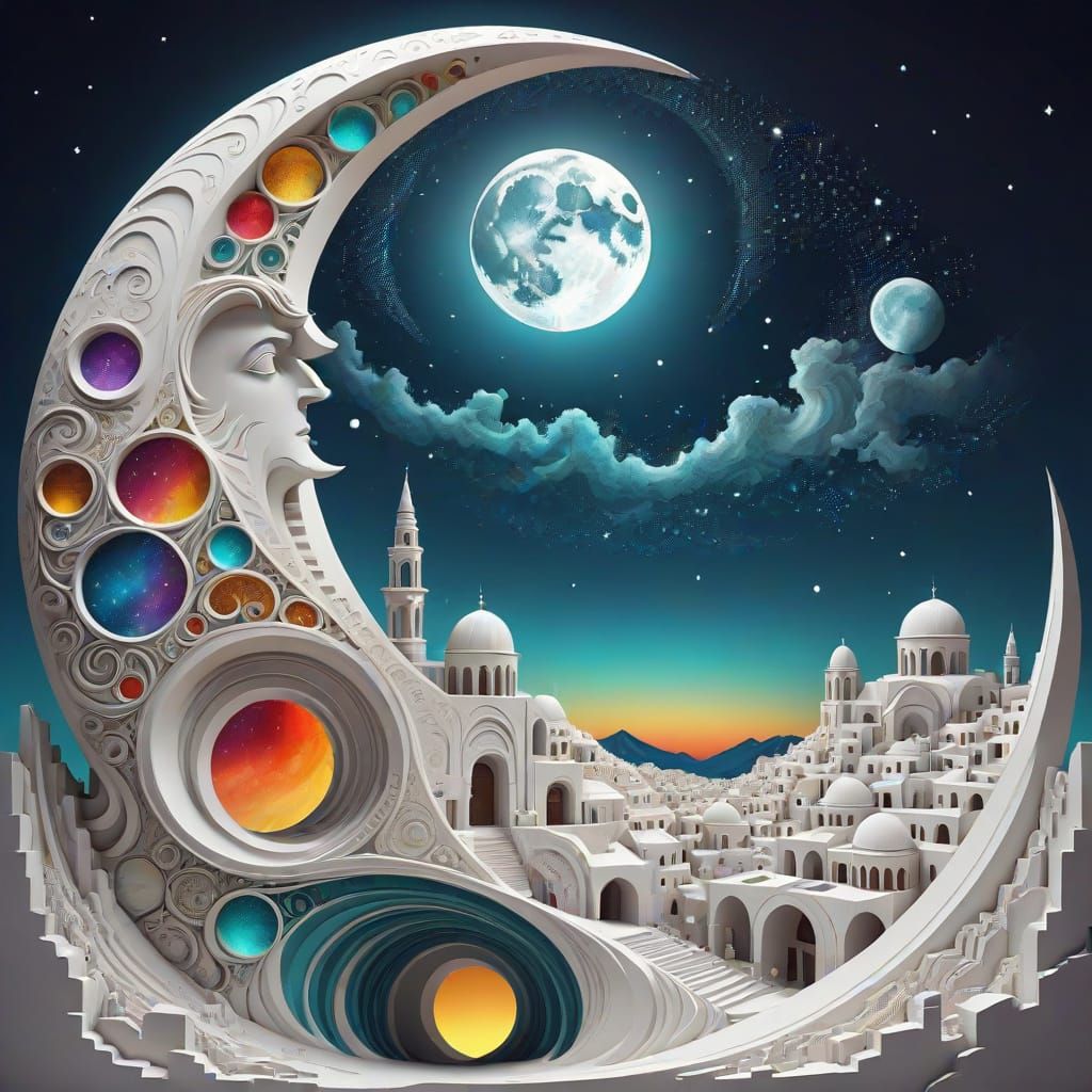 Lunar Utopia: A Futuristic City Carved into the Moon