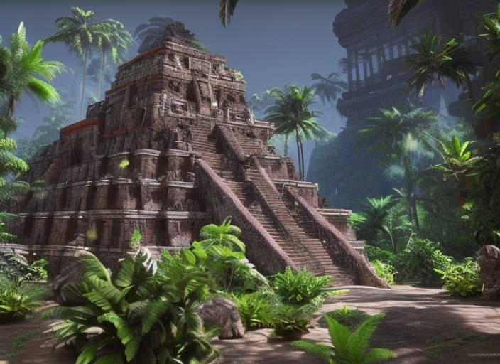 Mayan style Futuristic temple - AI Generated Artwork - NightCafe Creator