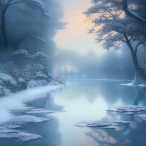 Frozen lake