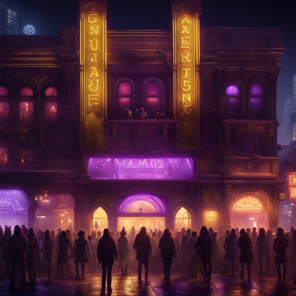 people partying and a long lineup outside of a club at night...