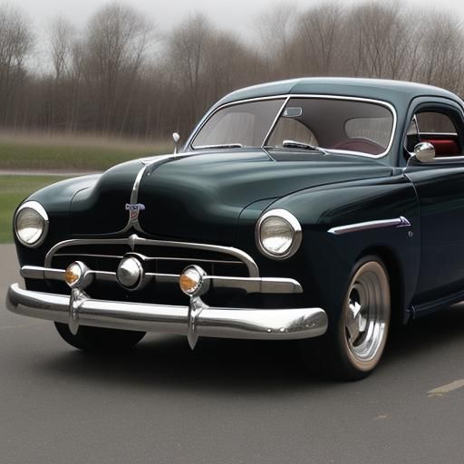 1950 Ford coupe, hopped up, powerful, muscle car
