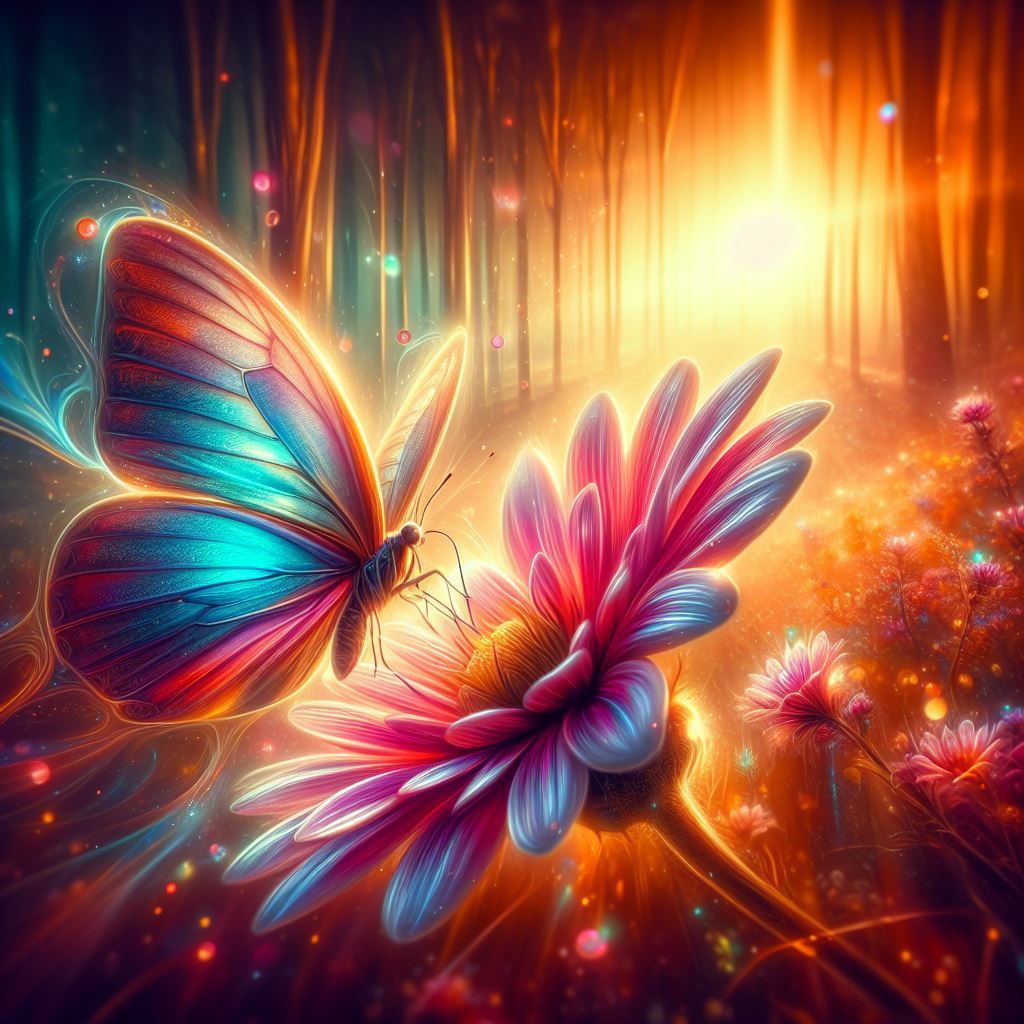 Iridescent butterfly