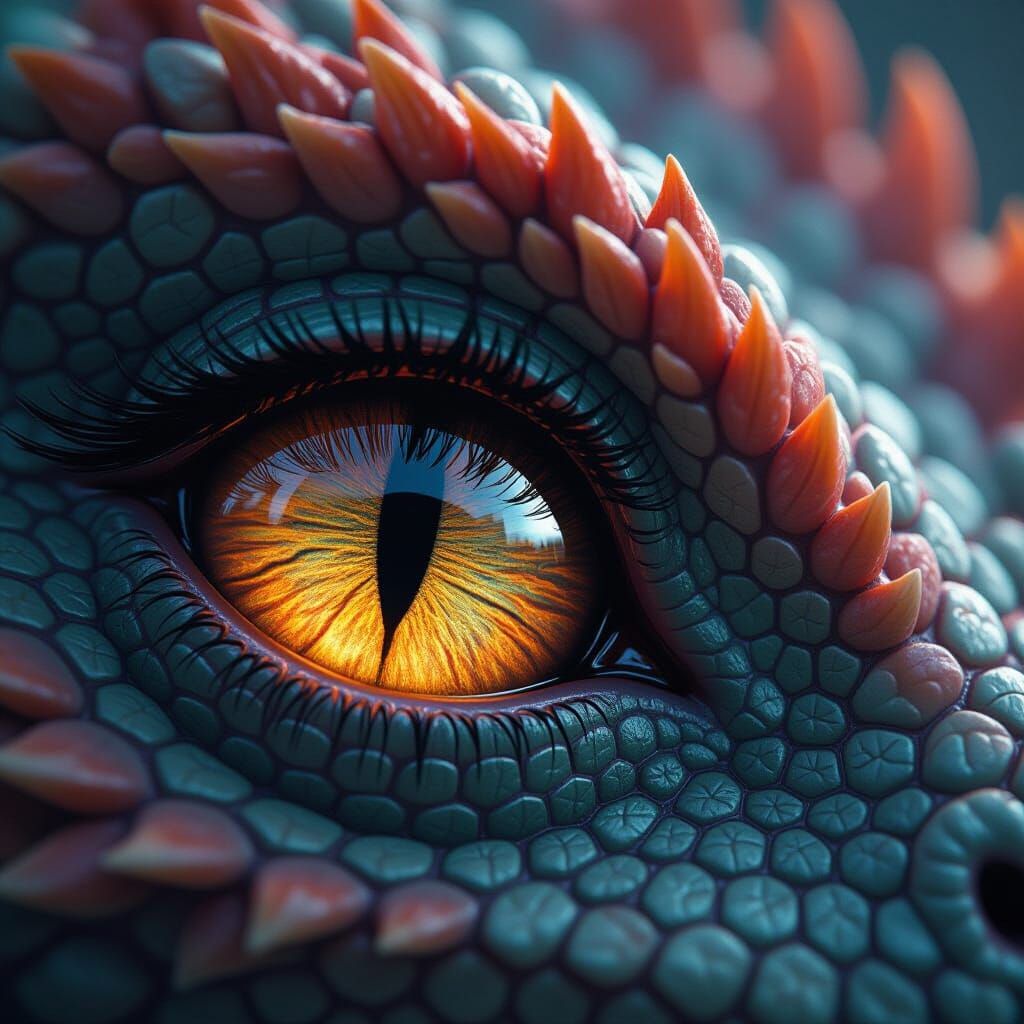 Get up close — really close. This challenge is all about macro-style art. 
A dragon’s eye, so close you ...  by @Katlena