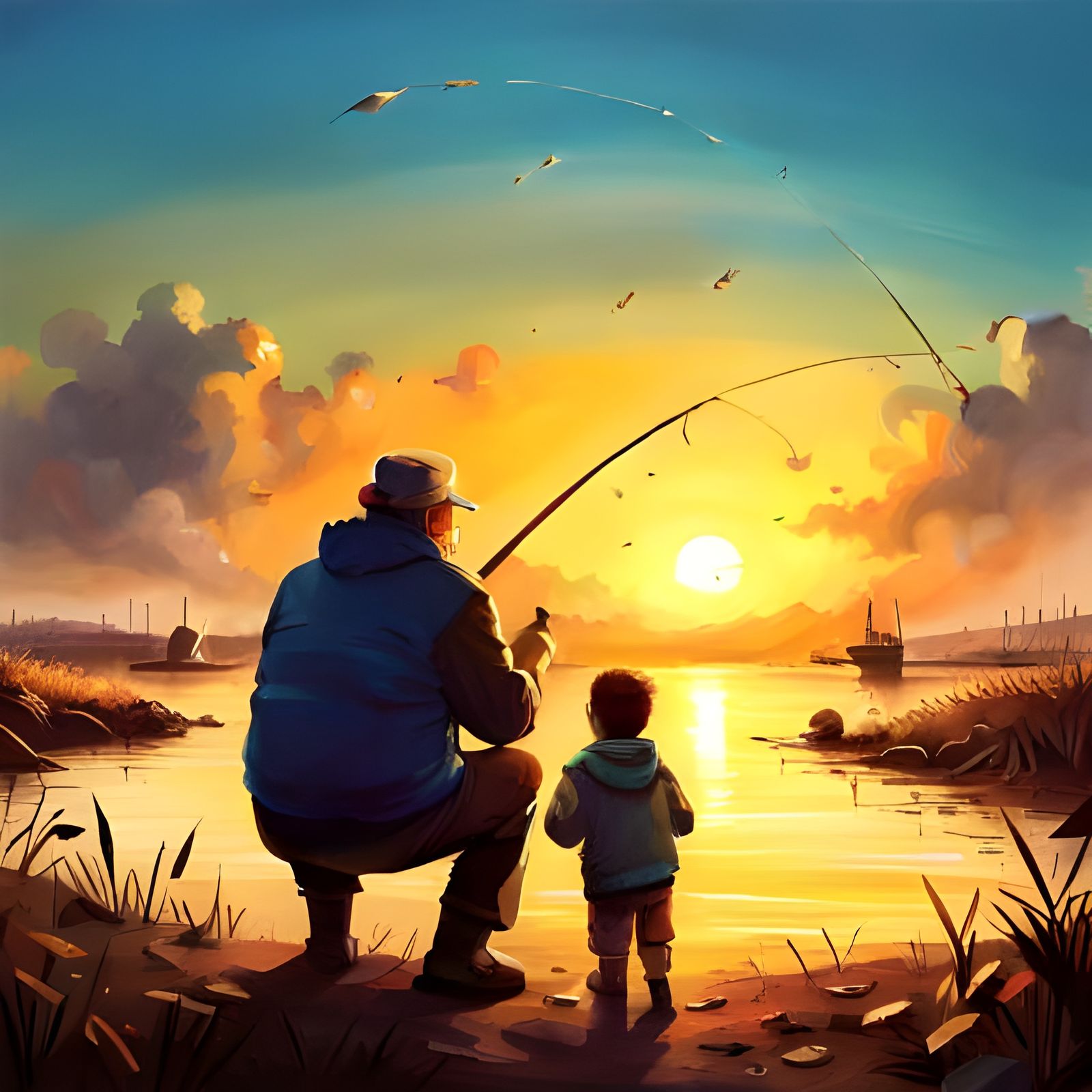 Fishing with grandpa  by @bamaresova