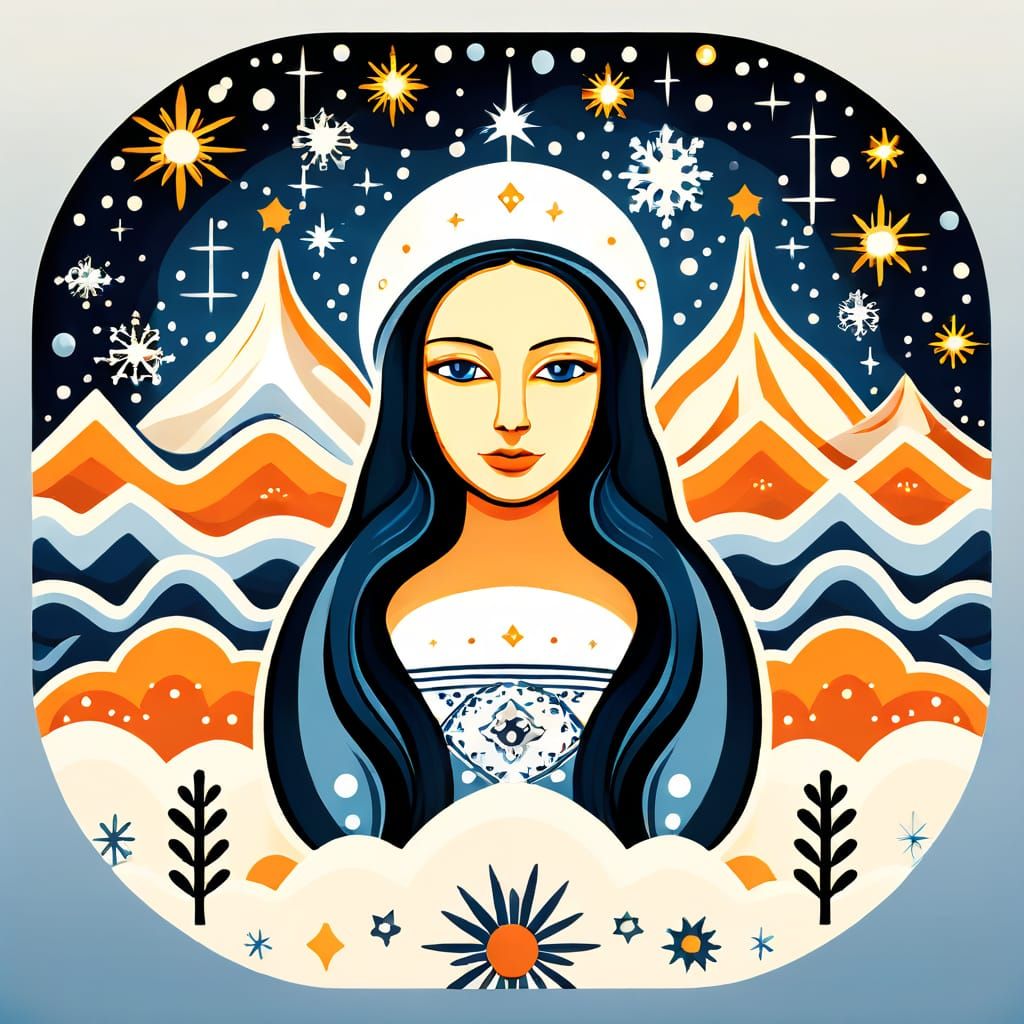 Mona Lisa inspired folk art