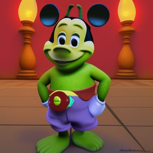 mickey mouse as shrek
