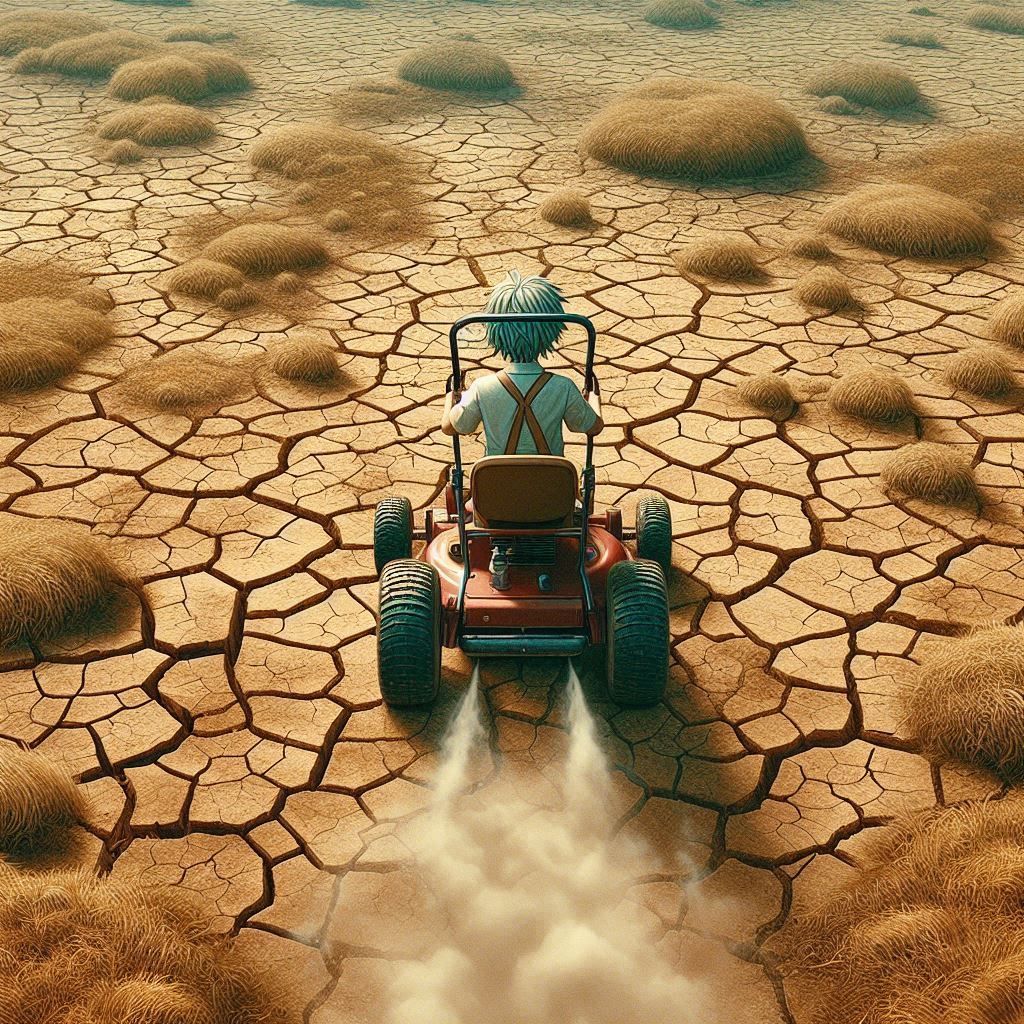 ridin' push lawnmower