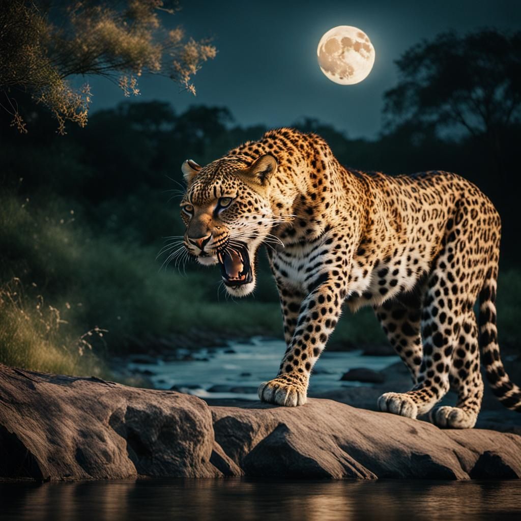 Leopard on duty