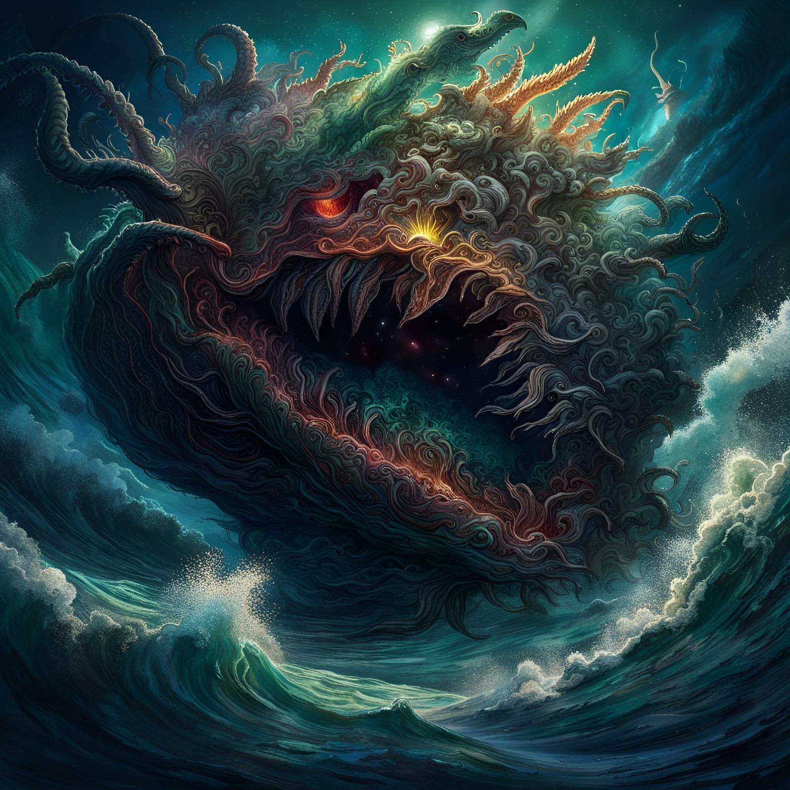 Sea Leviathan's Wrath - AI Generated Artwork - NightCafe Creator