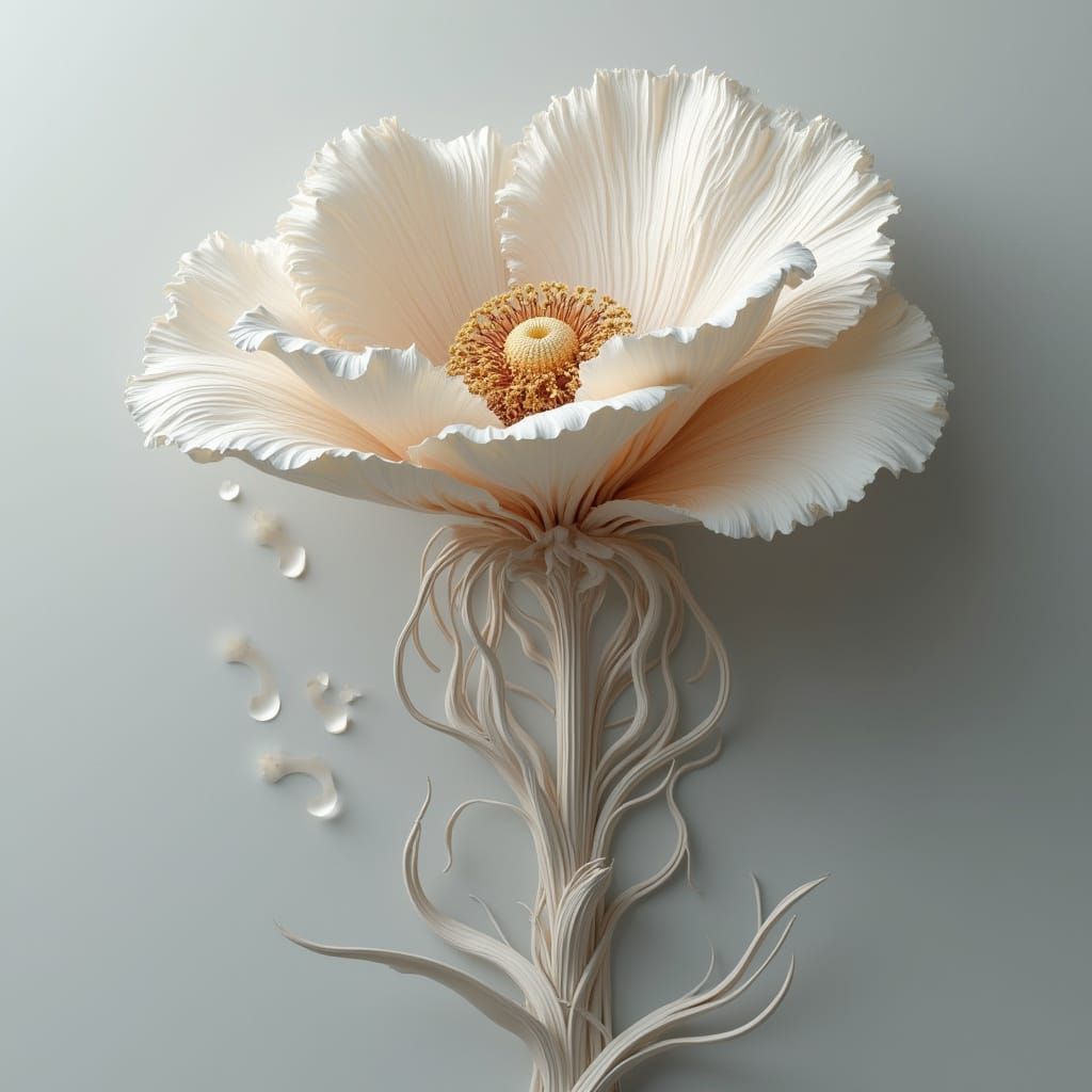 Ethereal, Large-Scale Bloom in Art Nouveau Style