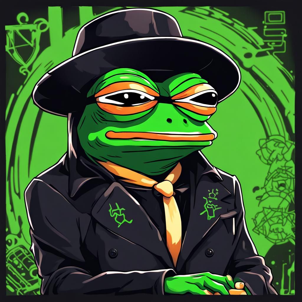 Hacker pepe the frog, background JavaScript coding languages, tattoos ...