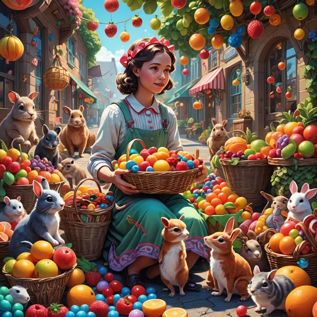 Whimsical Candyland: Woman Befriends Animals in Candy Art