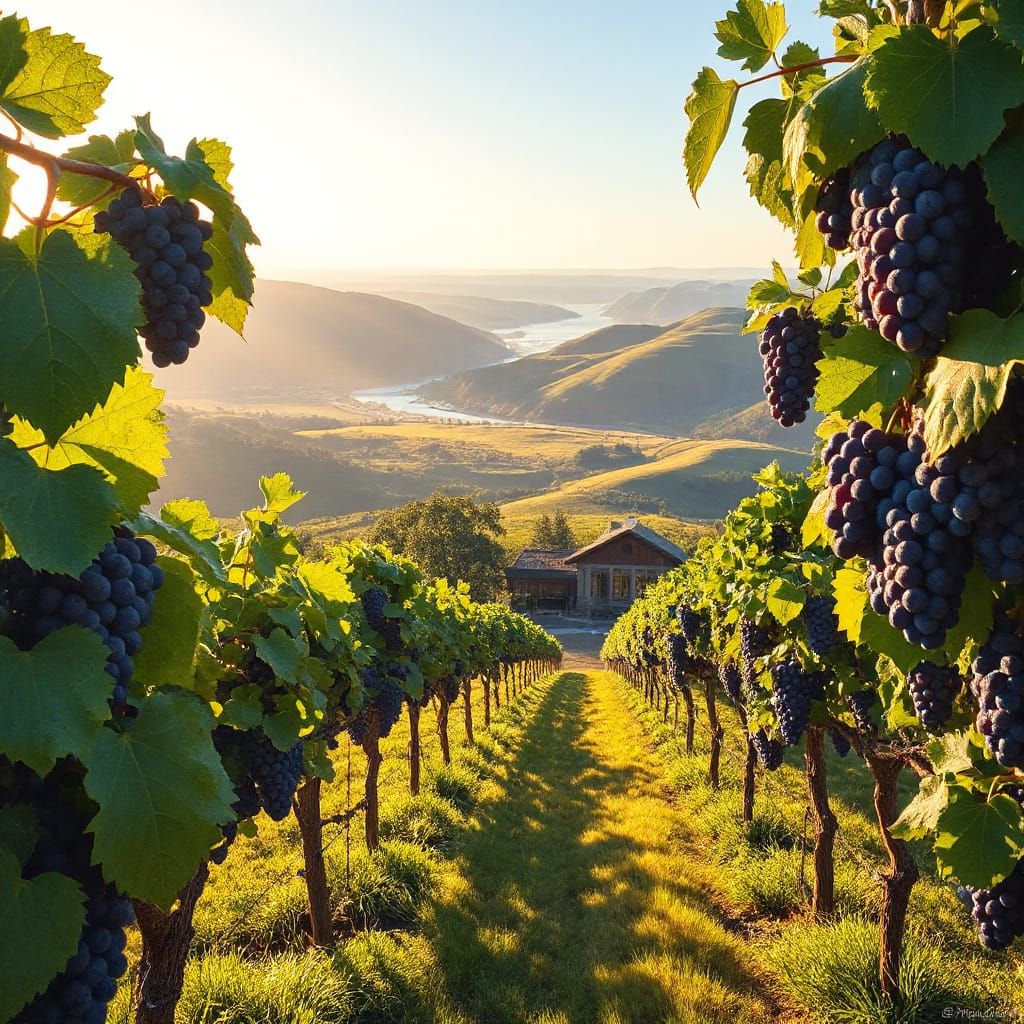 Oregon vineyard, overlooking the majestic Columbia River Gorge.  by @Jarveyboy