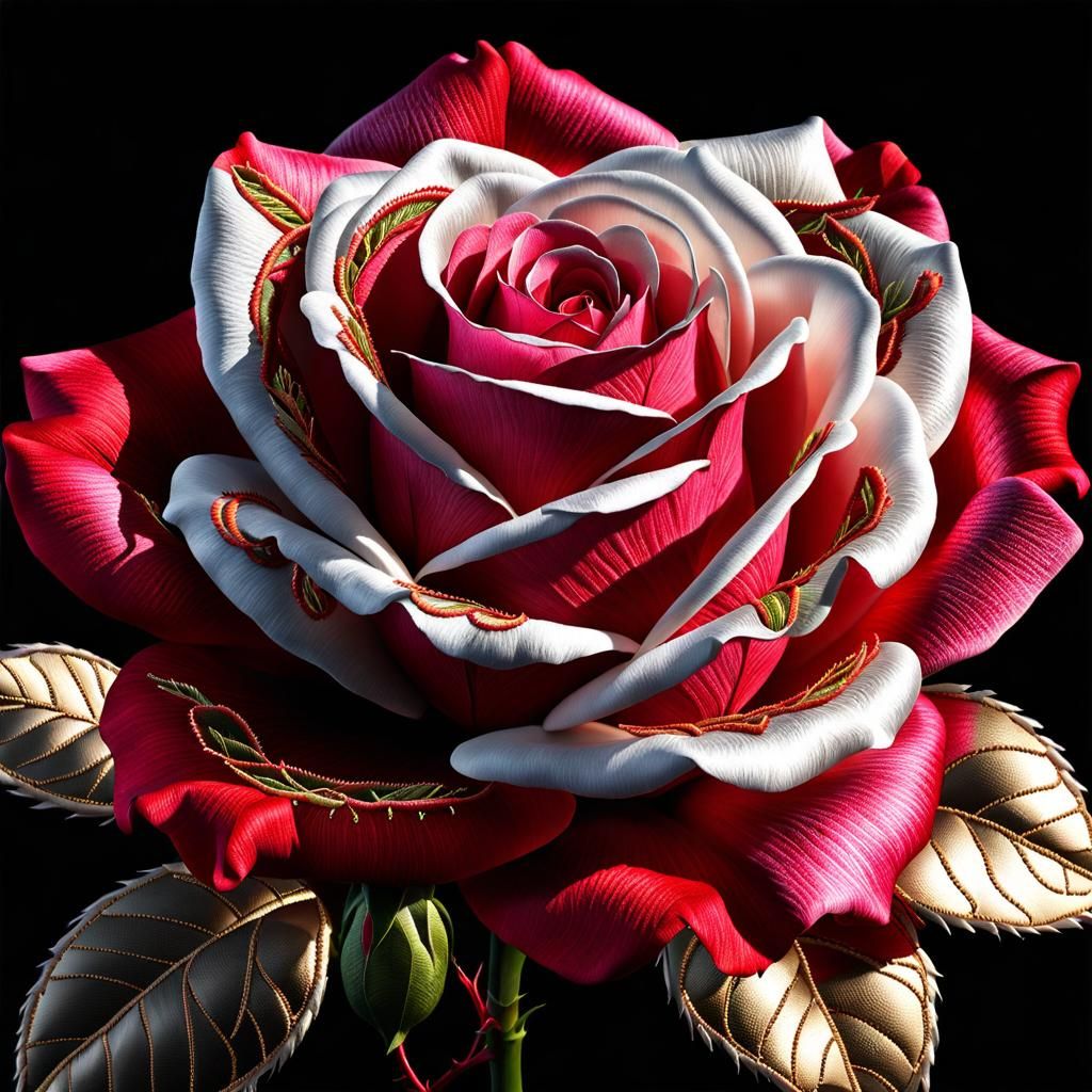 Embroidered Leaves and Petals AI Generated Artwork NightCafe Creator