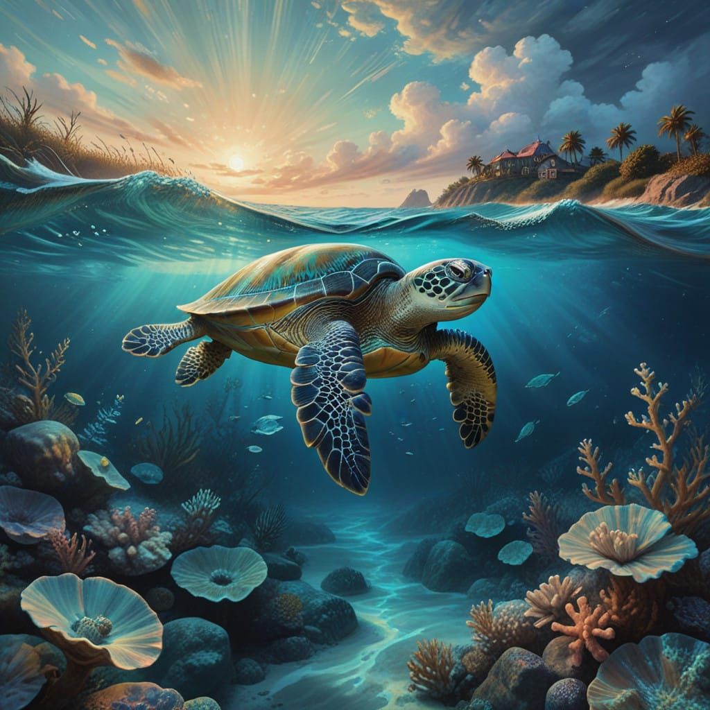 Underwater photoshoot of a turtle  by @EllaMoonDesign