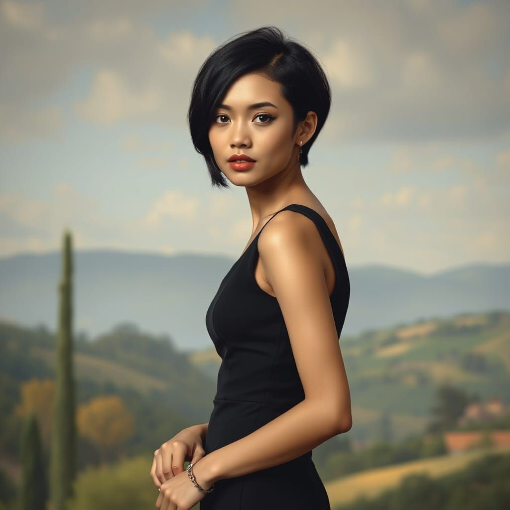 Thai Woman in Renaissance Style Masterpiece