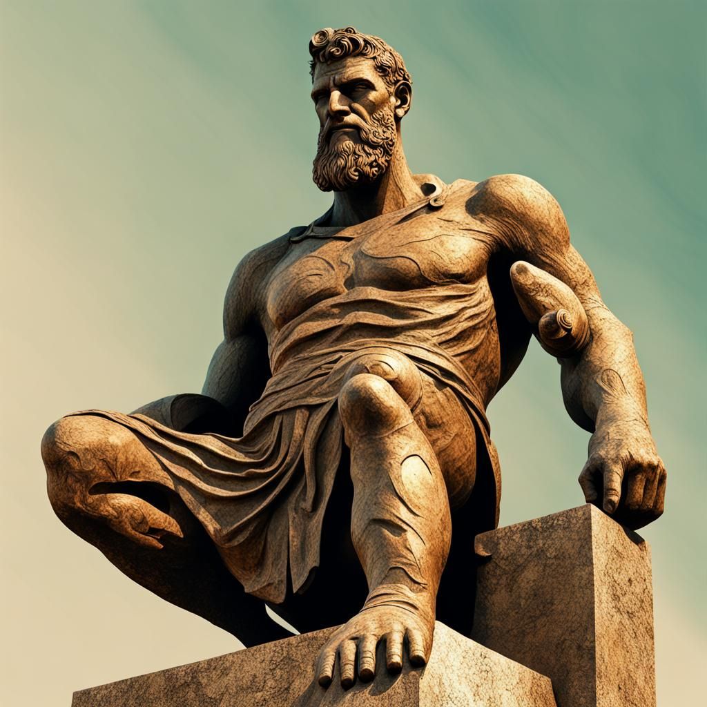 Talos, the bronze giant, guarding a Greek island - AI Generated Artwork ...