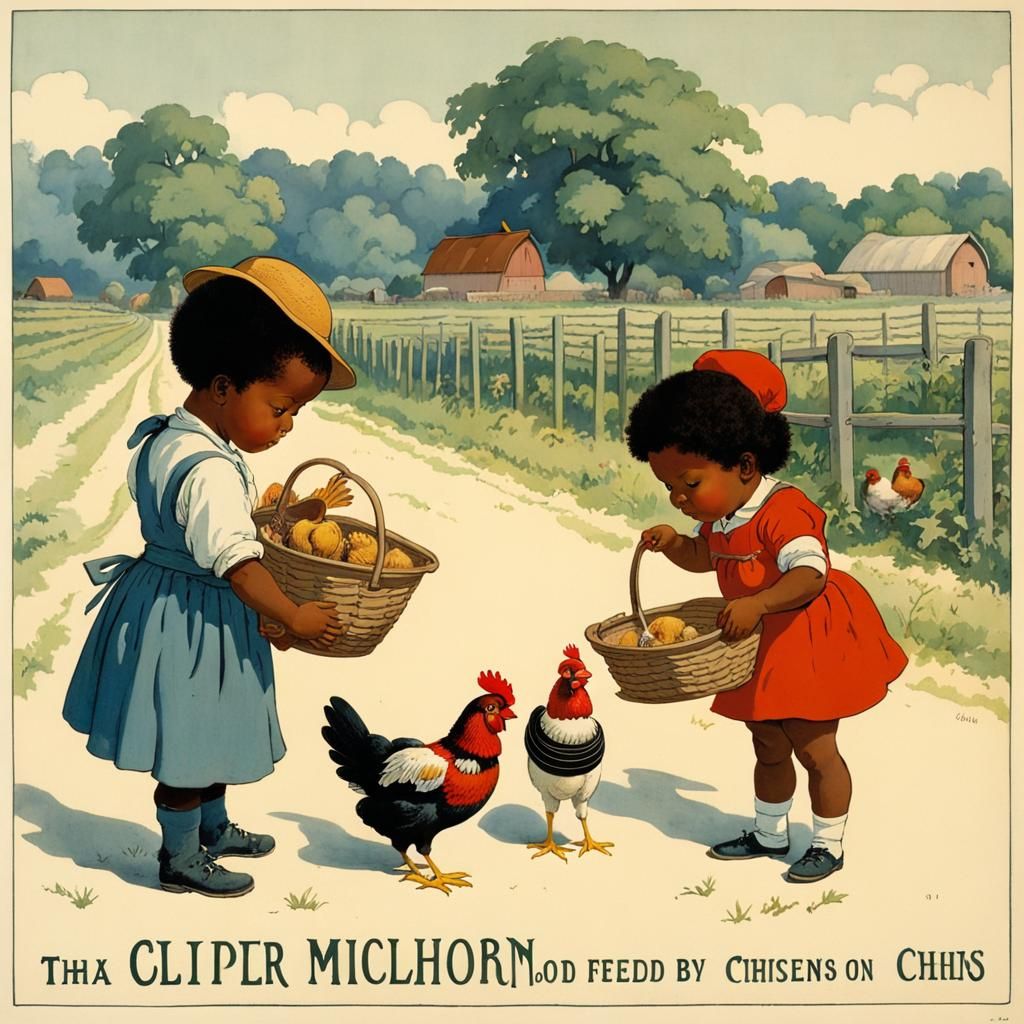 the cute black toddler siblings feed chickens, Vacations on ...