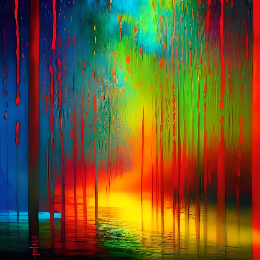 Rain of wild colors - AI Generated Artwork - NightCafe Creator