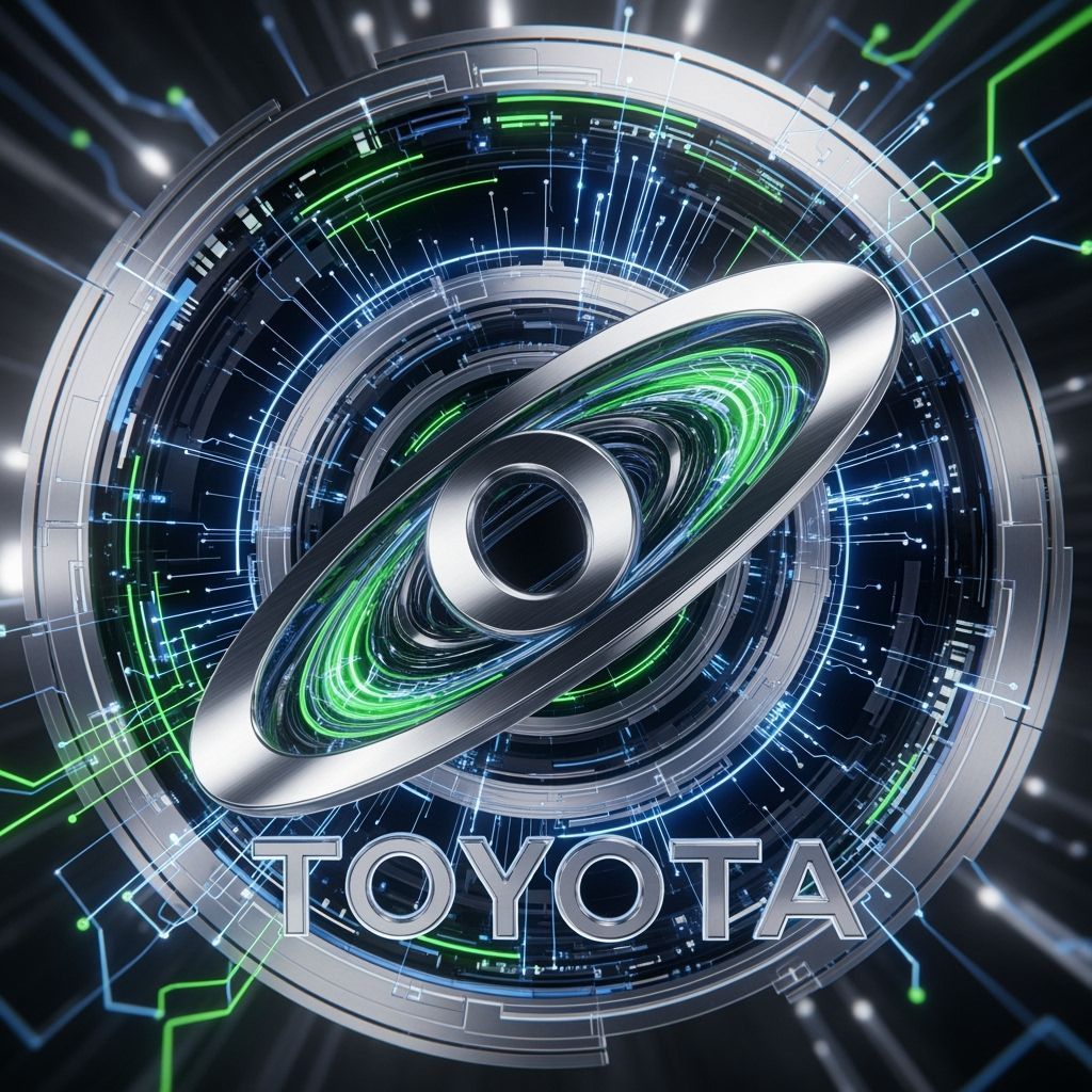 Futuristic Toyota Logo with Metallic Ring