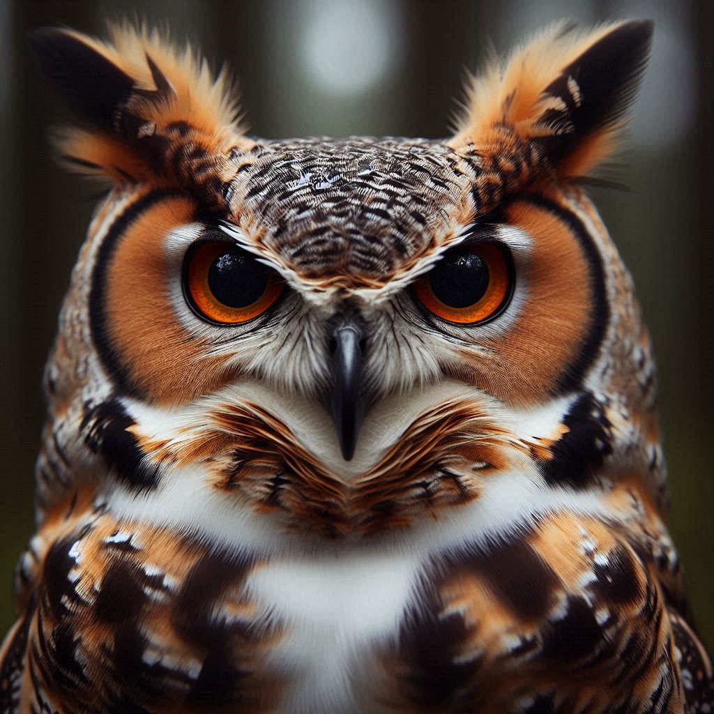 Horned Owl  by @Shywolf