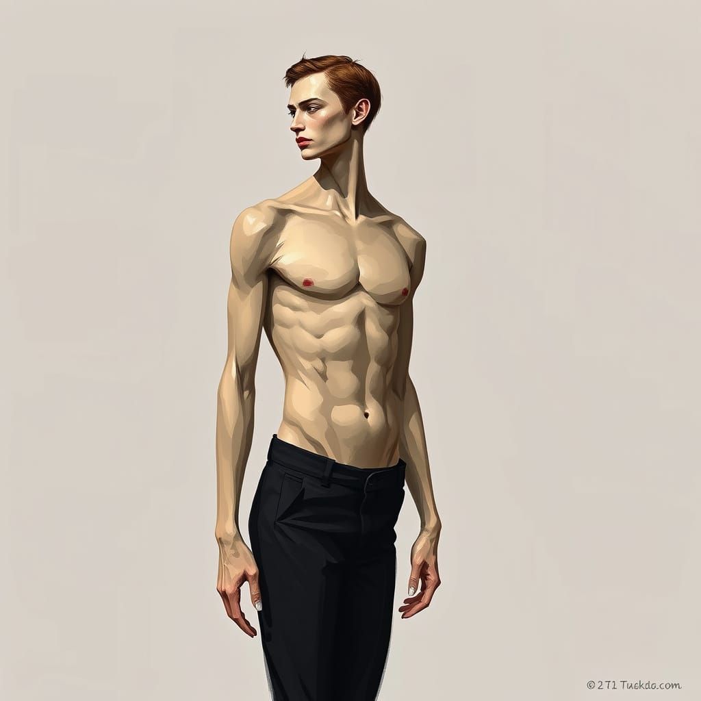 Elegant Figure in Minimalist Attire