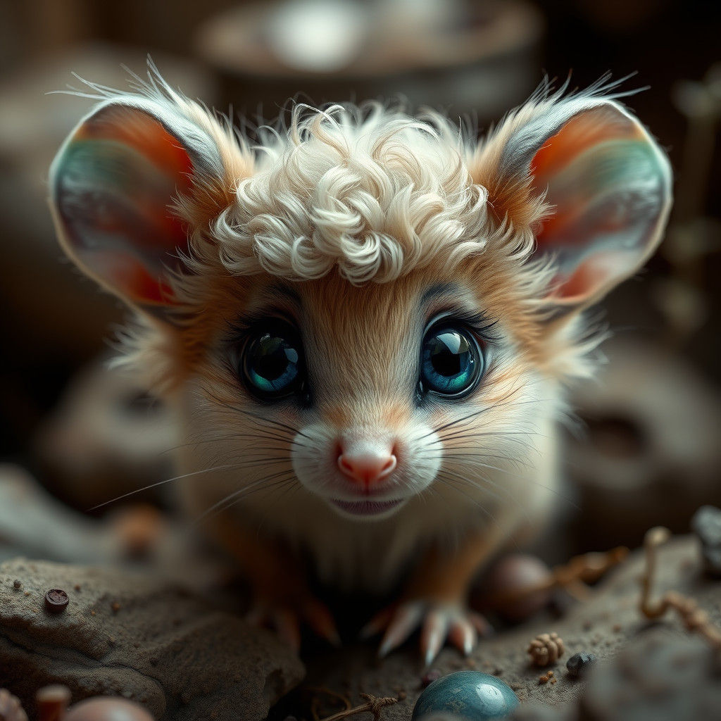 Cute Mouse-like Creature with Emerald Eyes