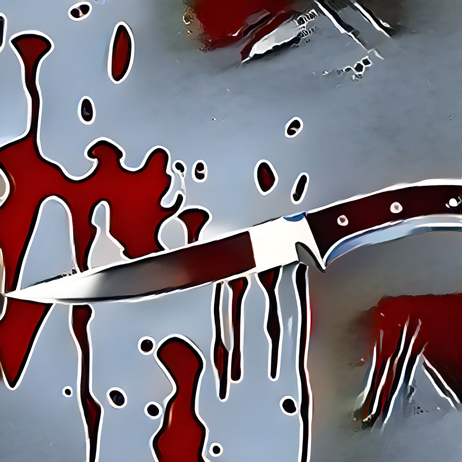 how to draw a knife with blood