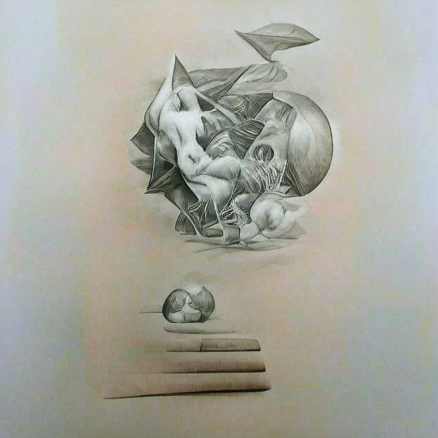 Illustration, pencil on paper 