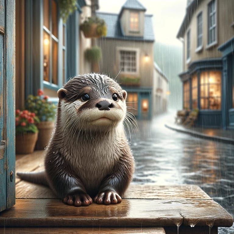 Baby otter waiting for me