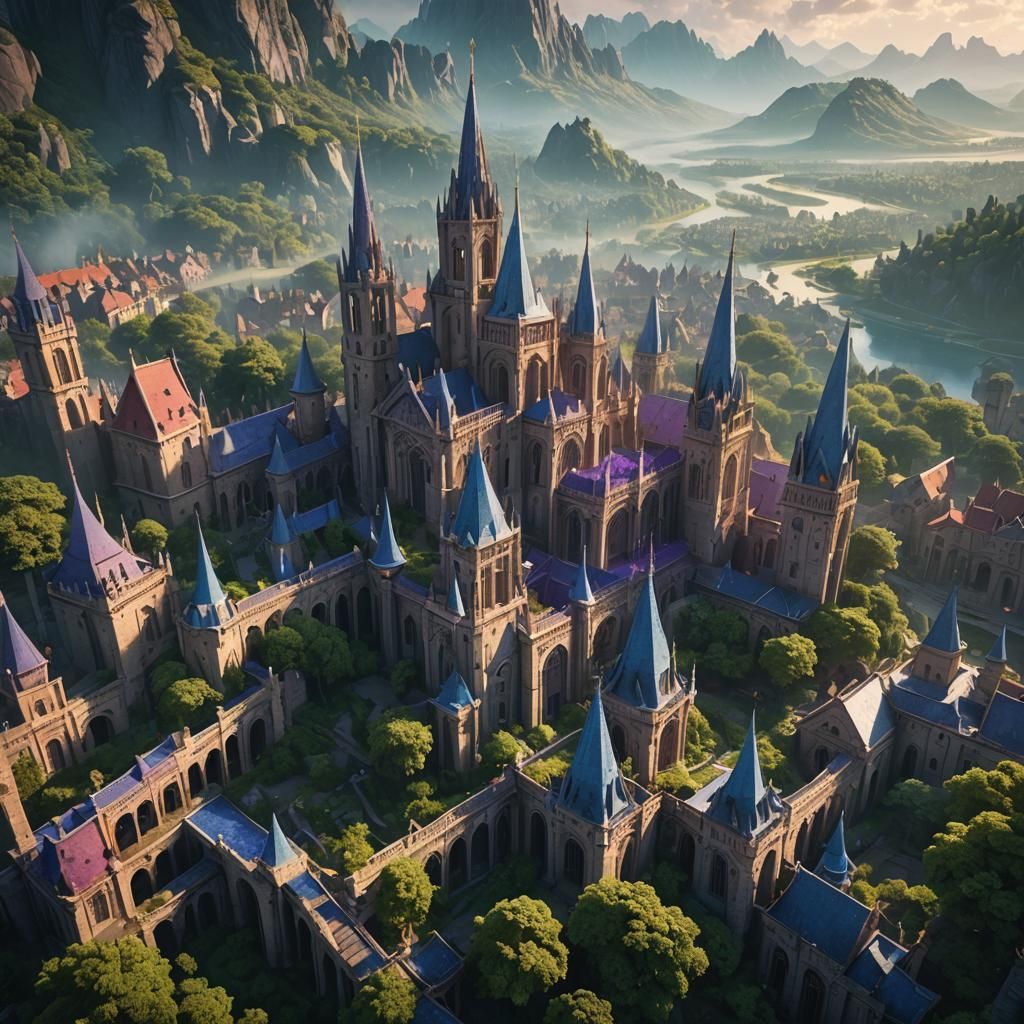 Surreal Fantasy World With Spires and Mystical Energy