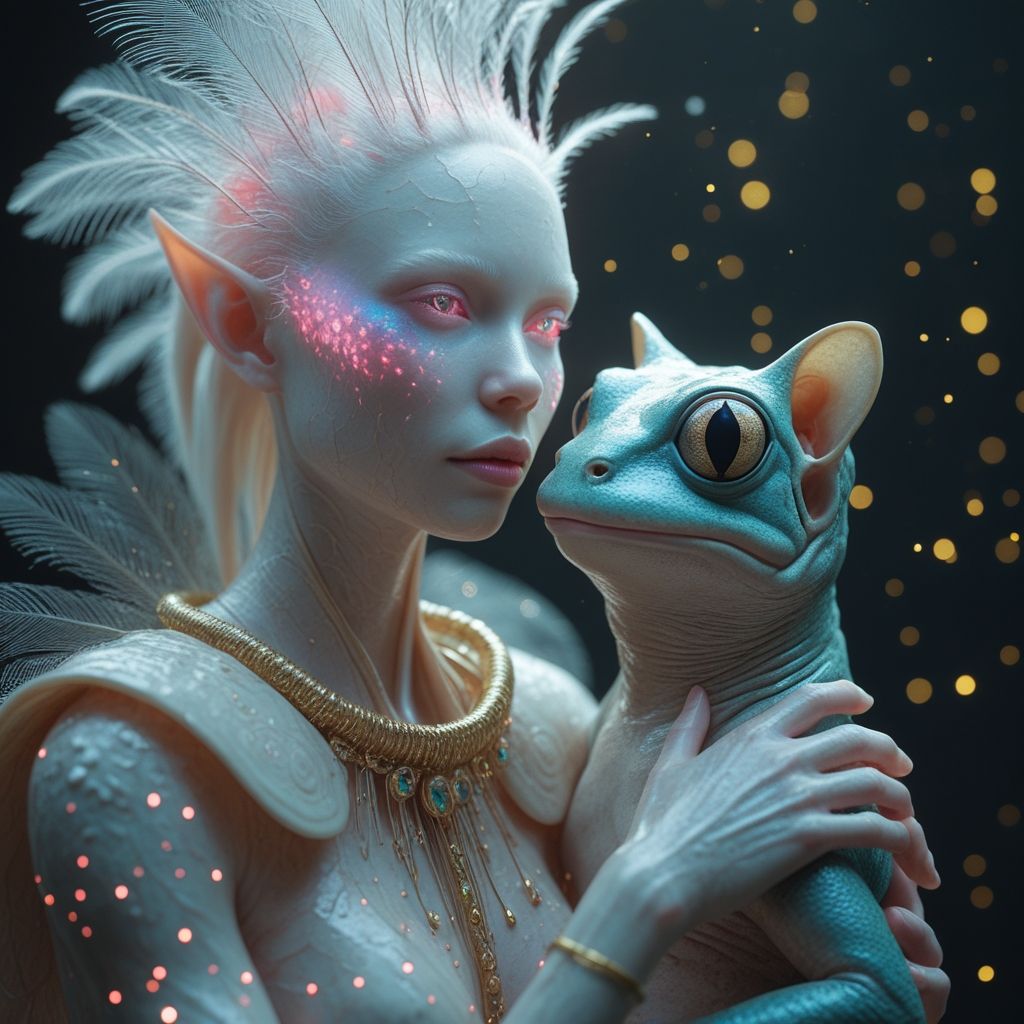 Ultra-realistic cinematic portrait of an albino   .